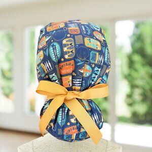 Sardines~ Ponytail Scrub Cap, Surgical Hat, OR, CNA, Cap, CRNA, Gift